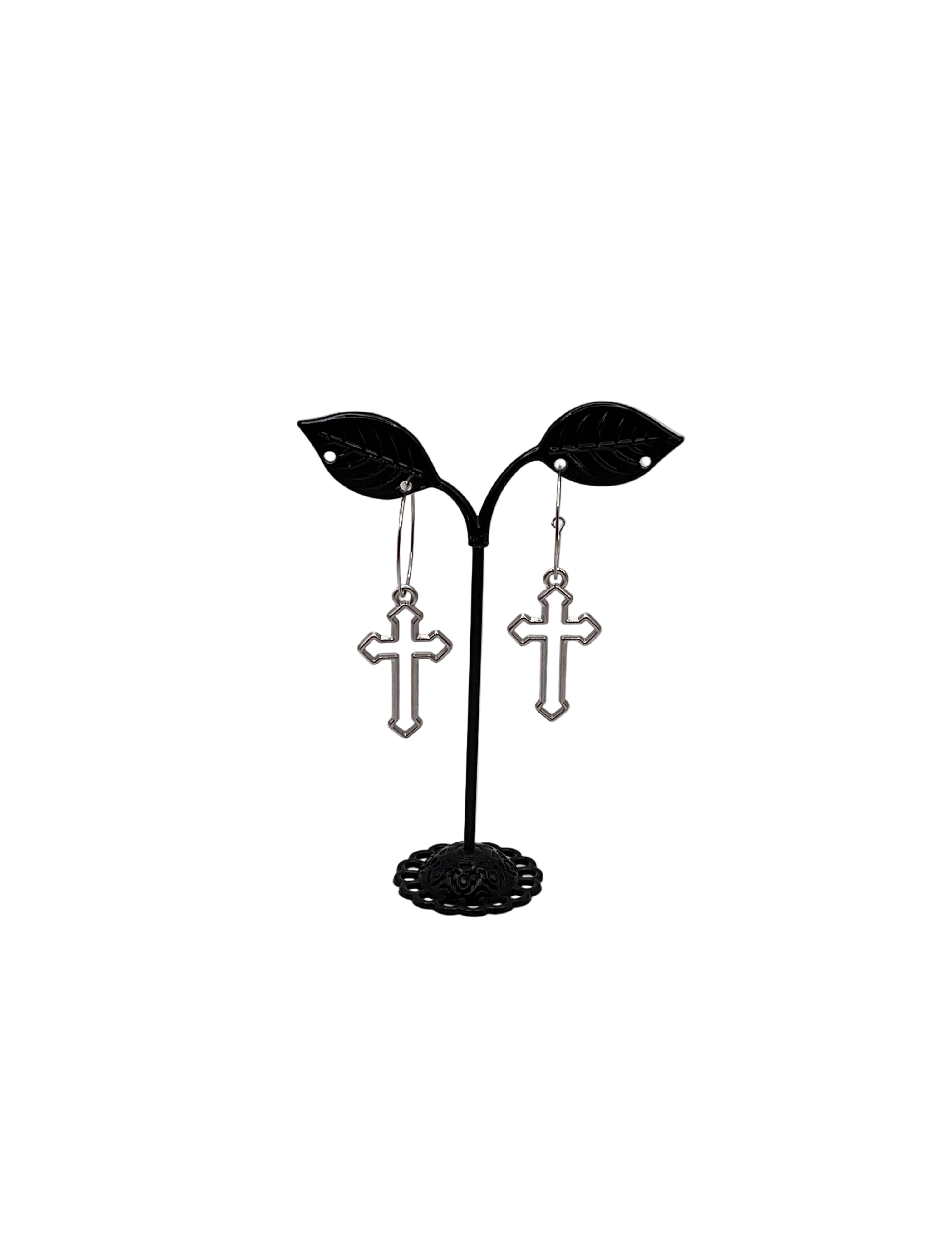Silver Cross Earrings