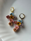 Floral Cross Earrings