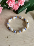 Floral Pearl Cross Bracelet – Christian Jewelry for Women