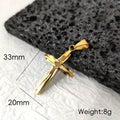 Trendy Men's 18K Gold Plated Stainless Steel Cross Pendant Necklace Christian Wedding Gift Jewelry Hiphop Style