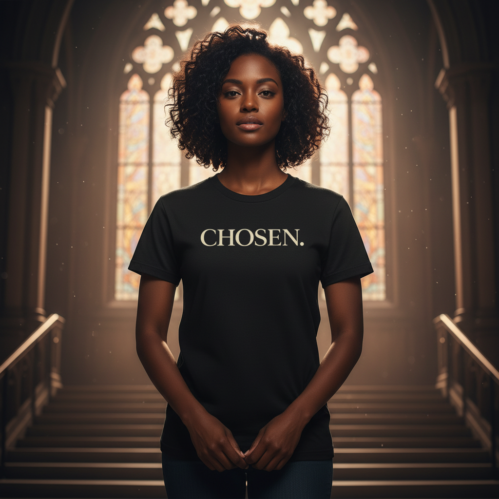CHOSEN. Minimalist Faith Statement T-Shirt — Premium Christian Tee