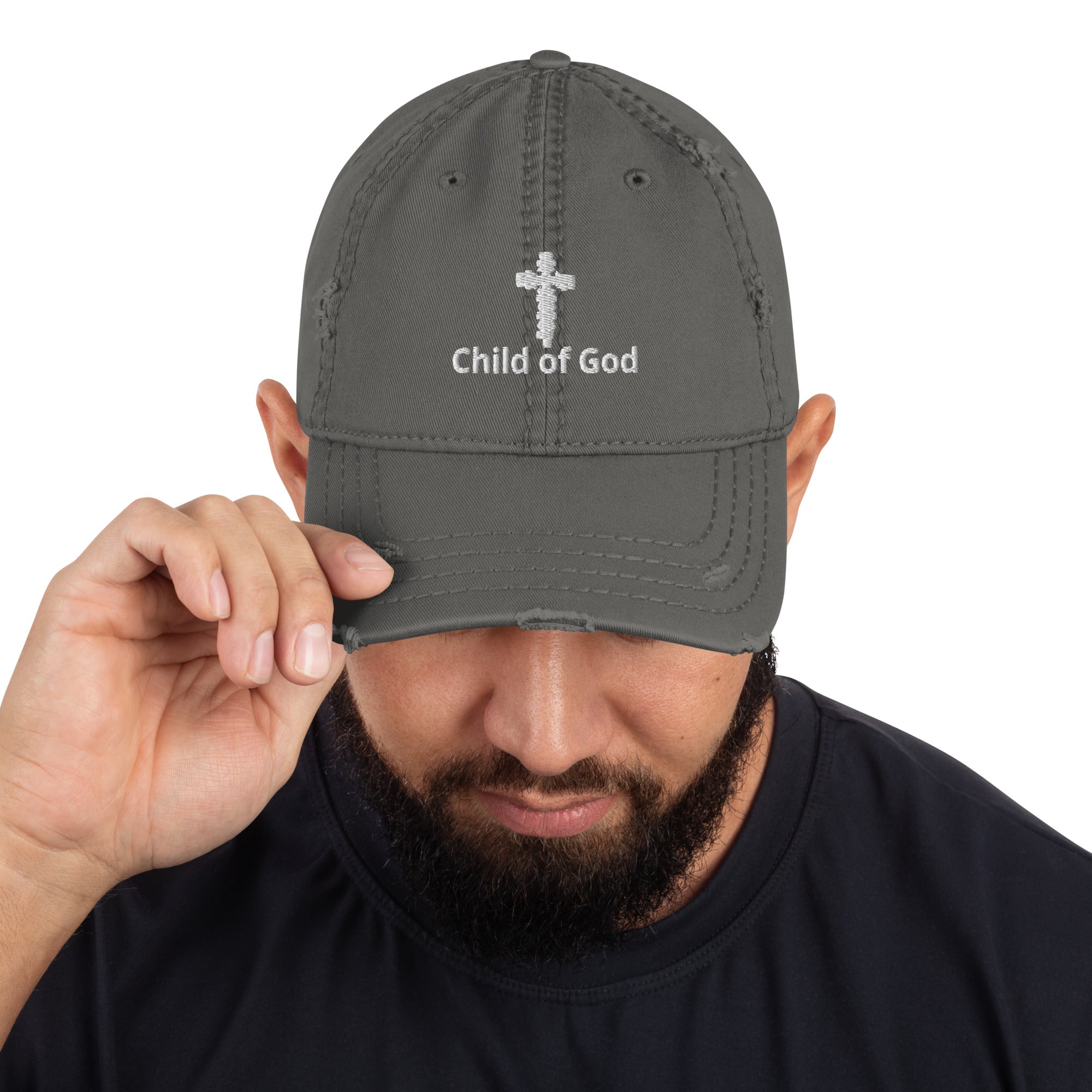 Child of God Distressed Embroidered Dad Hat