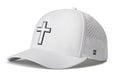 Cross Performance 5-Panel Hat  |  White PVC Christian Flexfit® Snapback