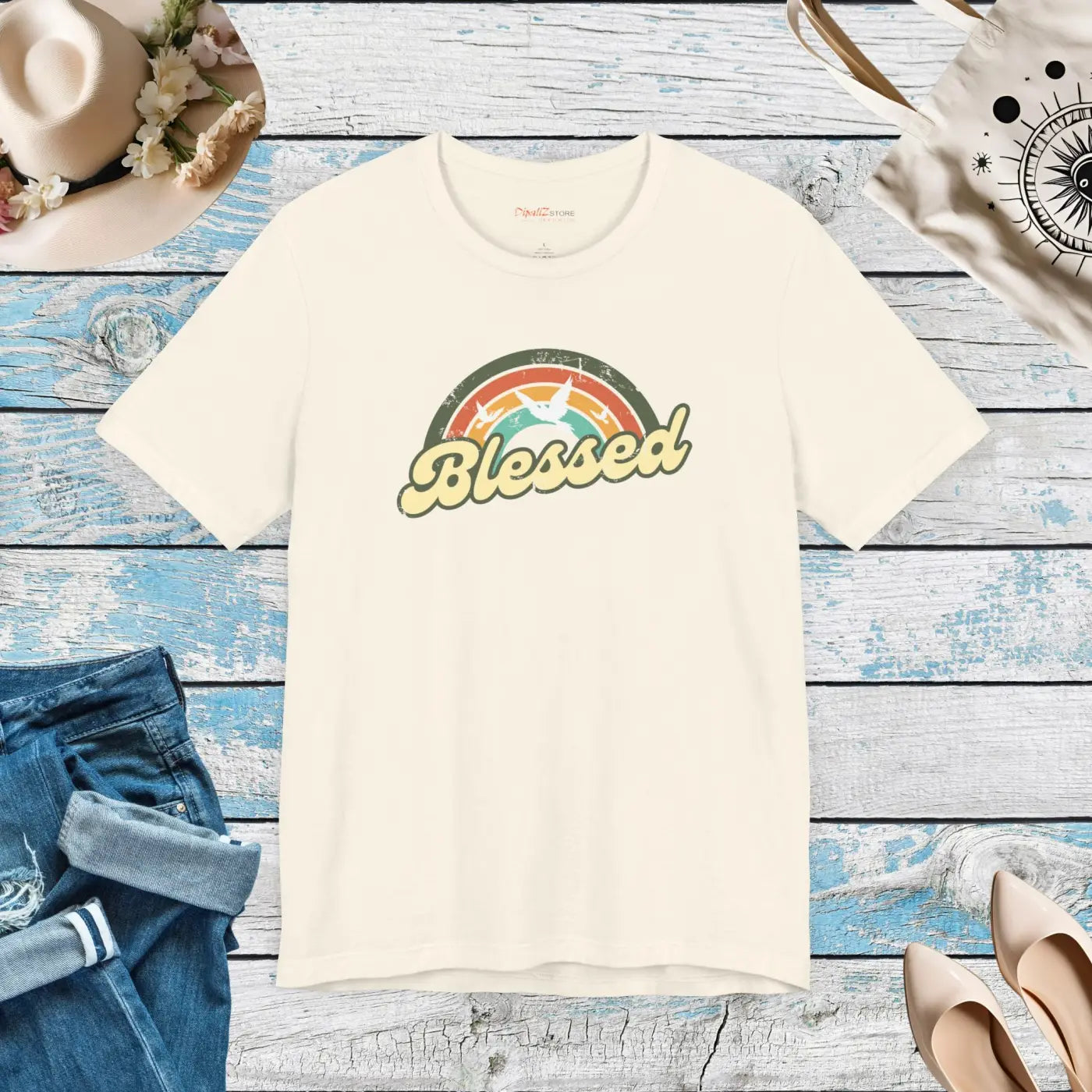 Soft Blessed Christian T-Shirt - Cotton Jersey Tee - Dipaliz