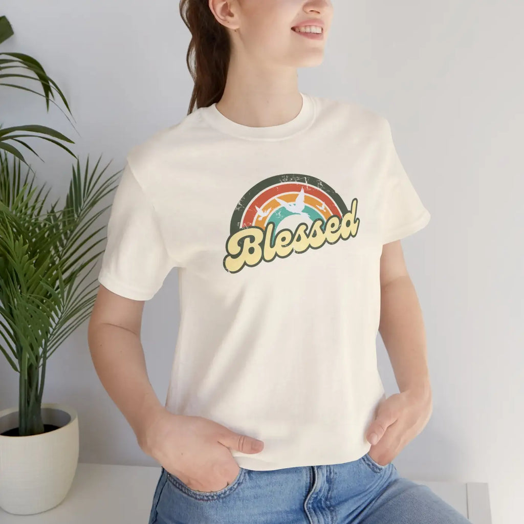 Soft Blessed Christian T-Shirt - Cotton Jersey Tee - Dipaliz