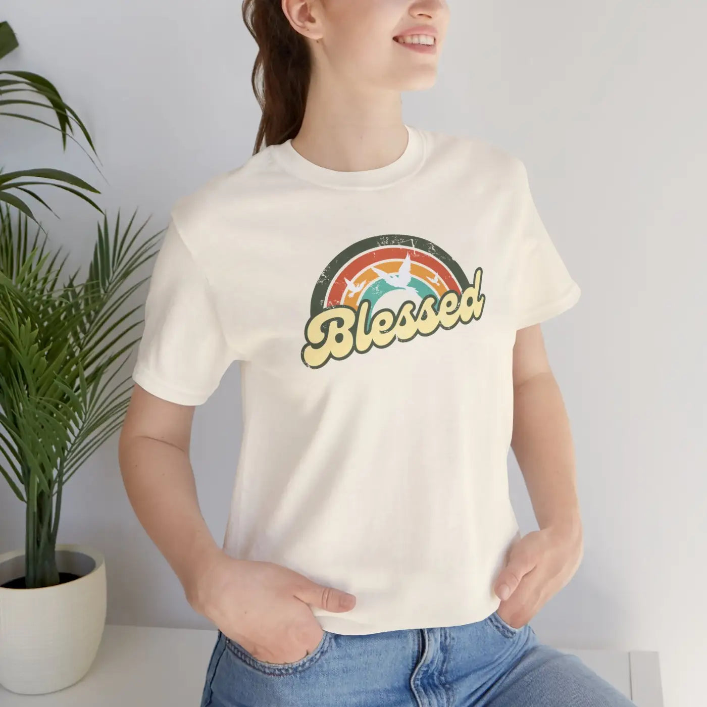 Soft Blessed Christian T-Shirt - Cotton Jersey Tee - Dipaliz