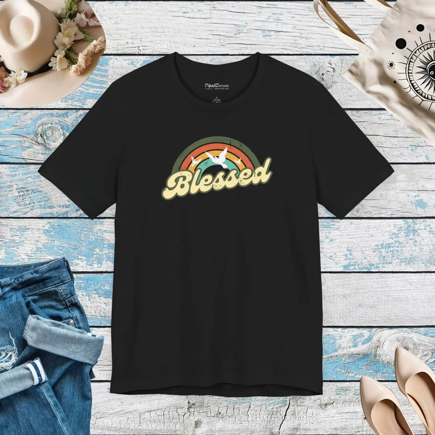 Soft Blessed Christian T-Shirt - Cotton Jersey Tee - Dipaliz