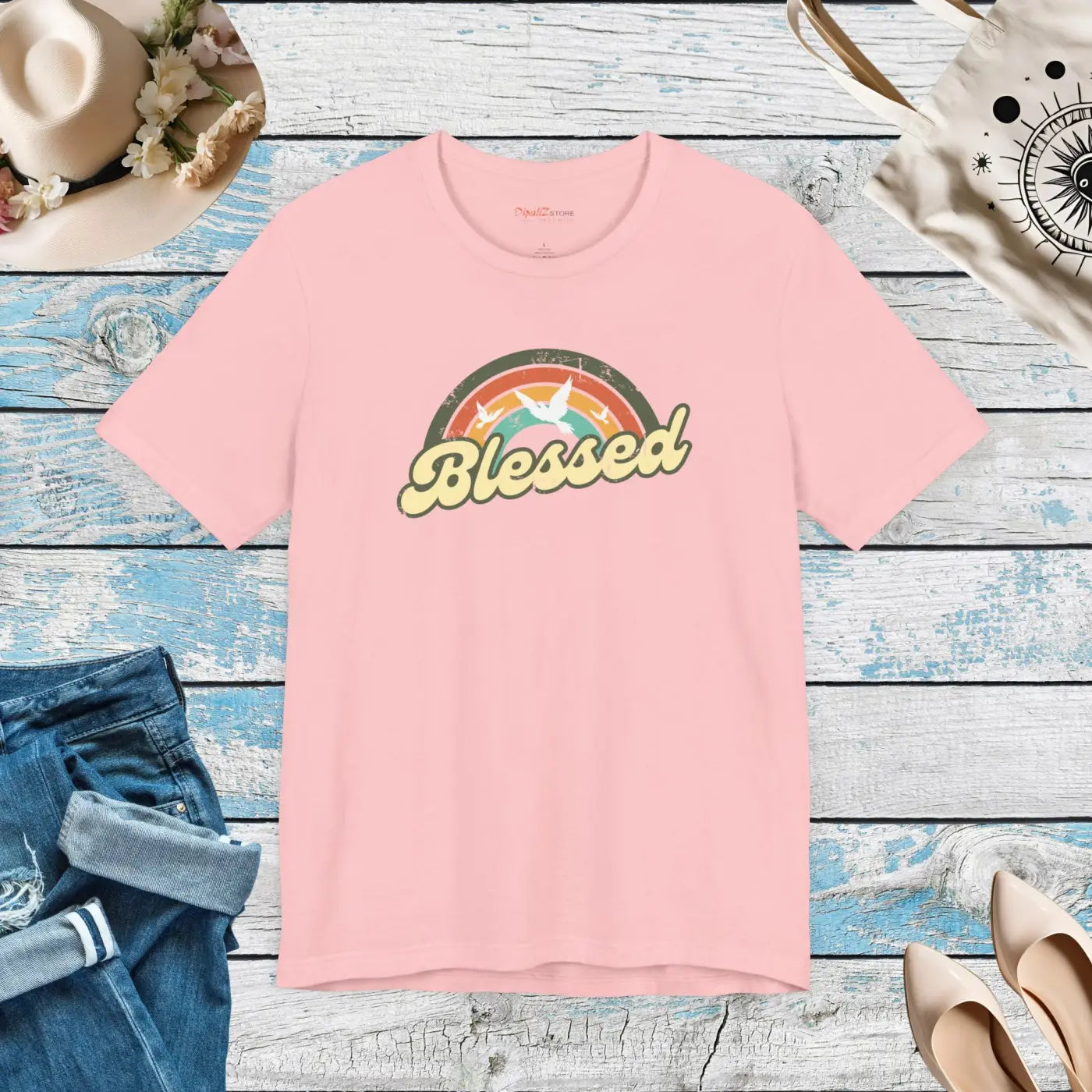 Soft Blessed Christian T-Shirt - Cotton Jersey Tee - Dipaliz