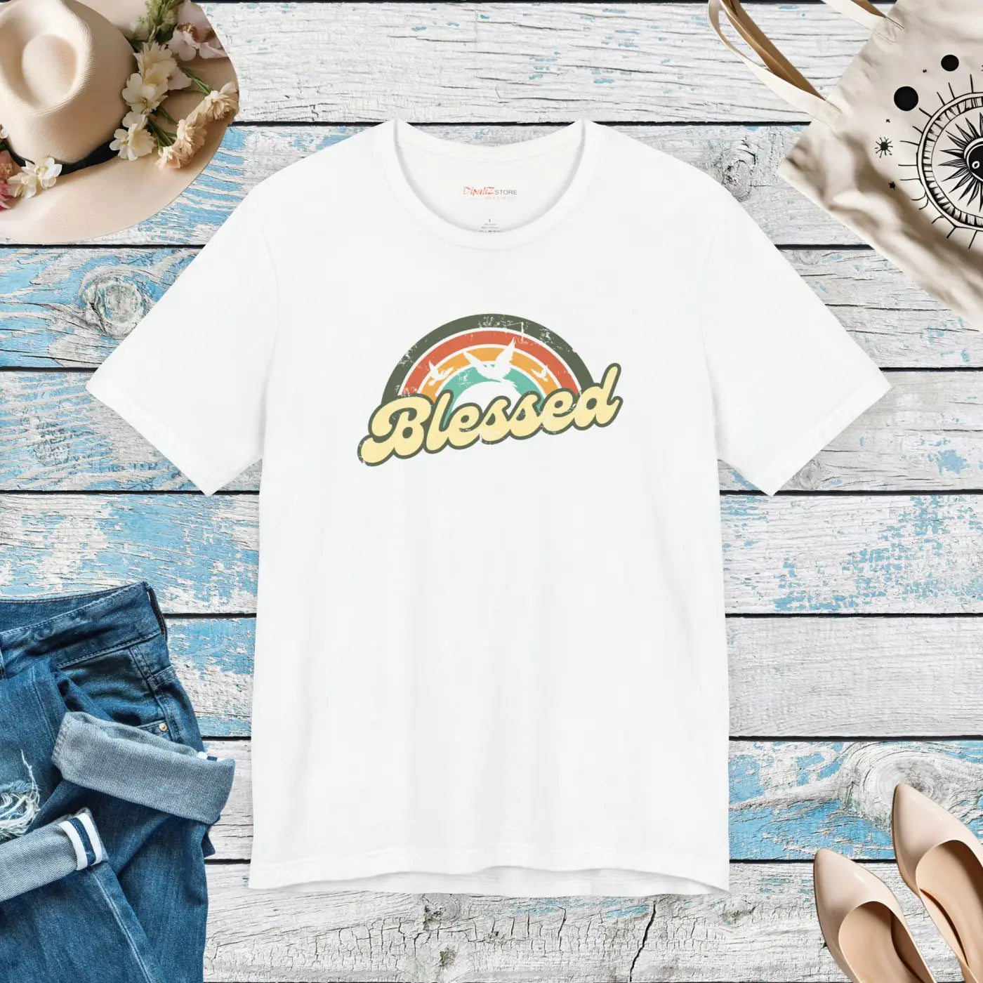 Soft Blessed Christian T-Shirt - Cotton Jersey Tee - Dipaliz