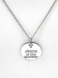 Christian Jewelry, Christian Gifts, Christian Necklace, Religious Jewelry, Jesus Is The Answer Necklace, Religious Gift, Religious Necklace