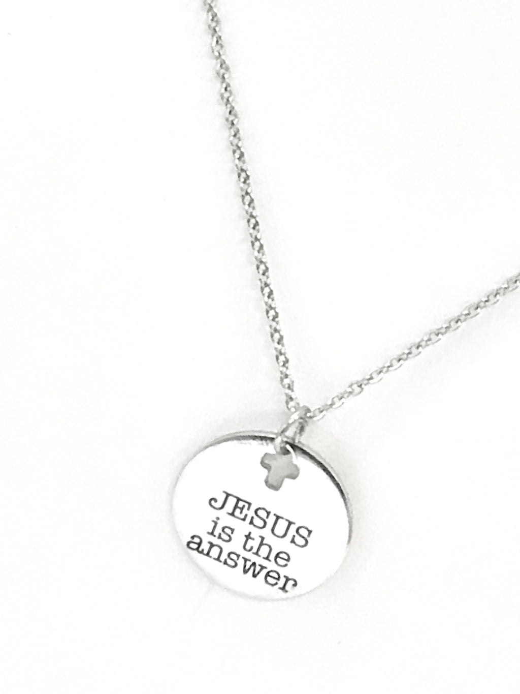 Christian Jewelry, Christian Gifts, Christian Necklace, Religious Jewelry, Jesus Is The Answer Necklace, Religious Gift, Religious Necklace