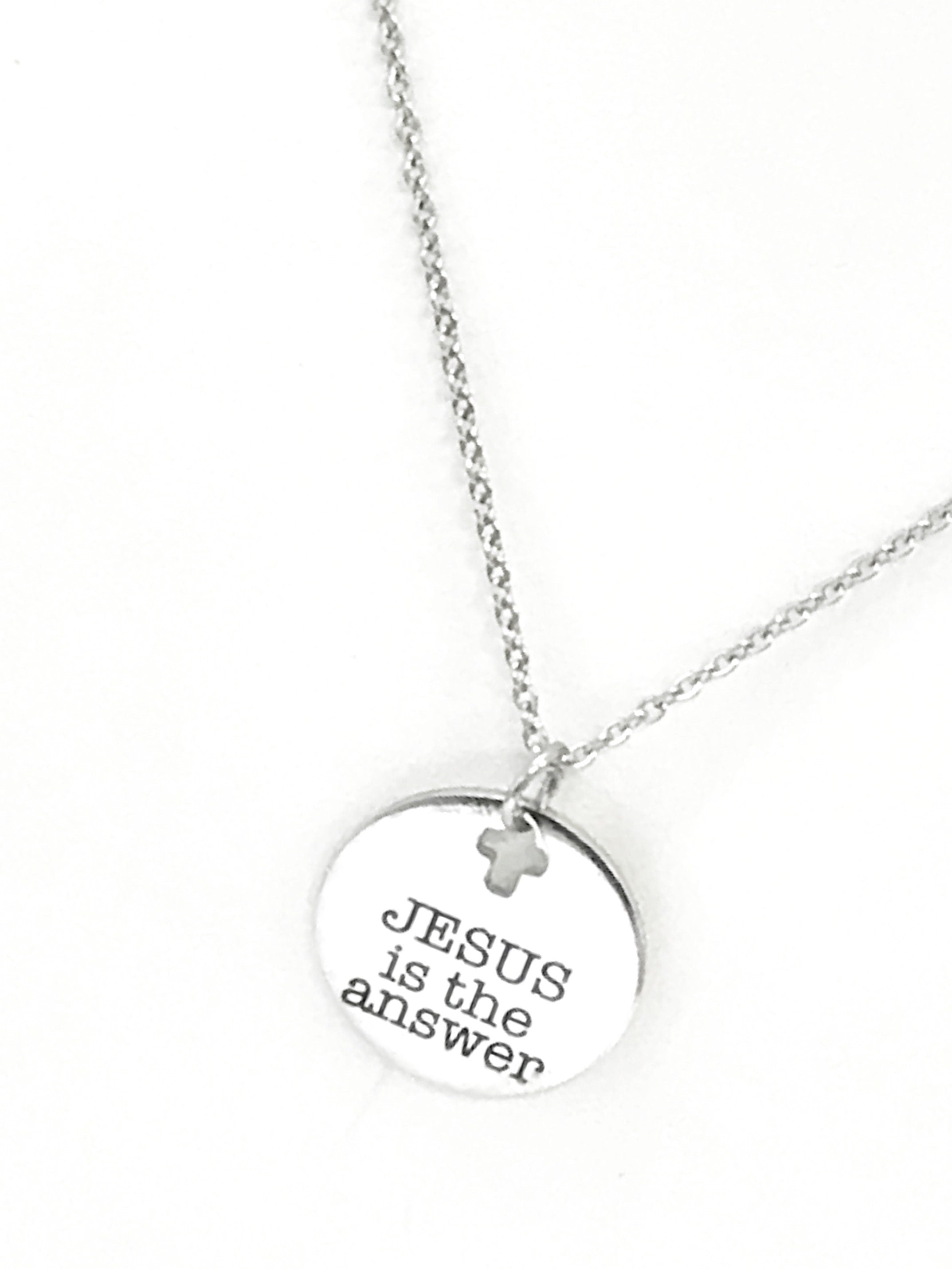Christian Jewelry, Christian Gifts, Christian Necklace, Religious Jewelry, Jesus Is The Answer Necklace, Religious Gift, Religious Necklace