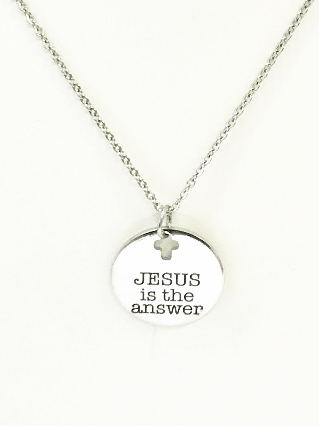 Christian Jewelry, Christian Gifts, Christian Necklace, Religious Jewelry, Jesus Is The Answer Necklace, Religious Gift, Religious Necklace