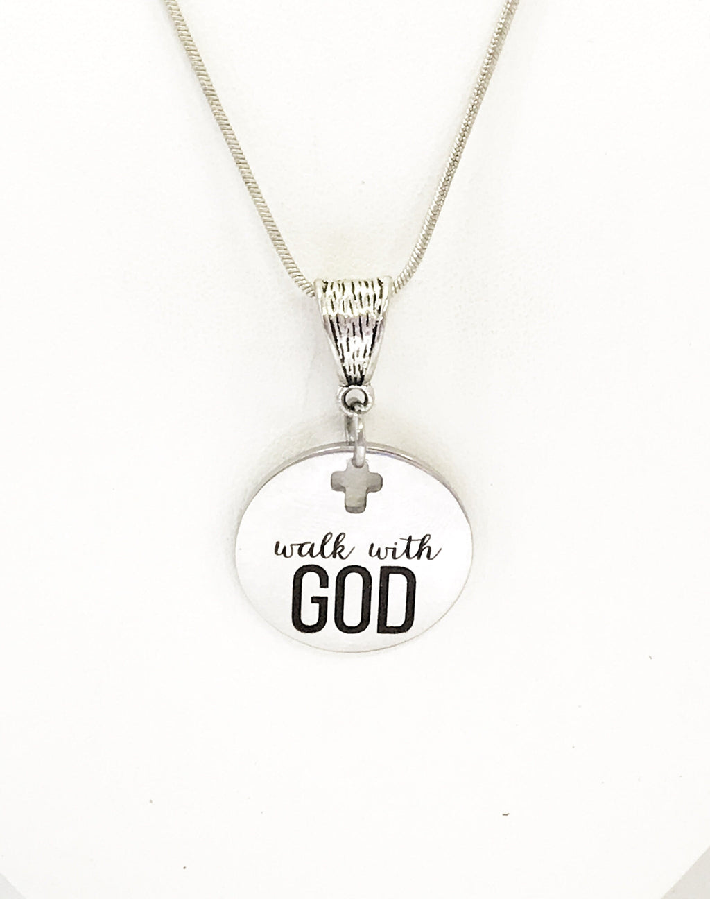 Christian Necklace, Christian Gift, Walk With God Necklace, Christian Jewelry, Scripture Necklace, Scripture Jewelry, Encouraging Gift