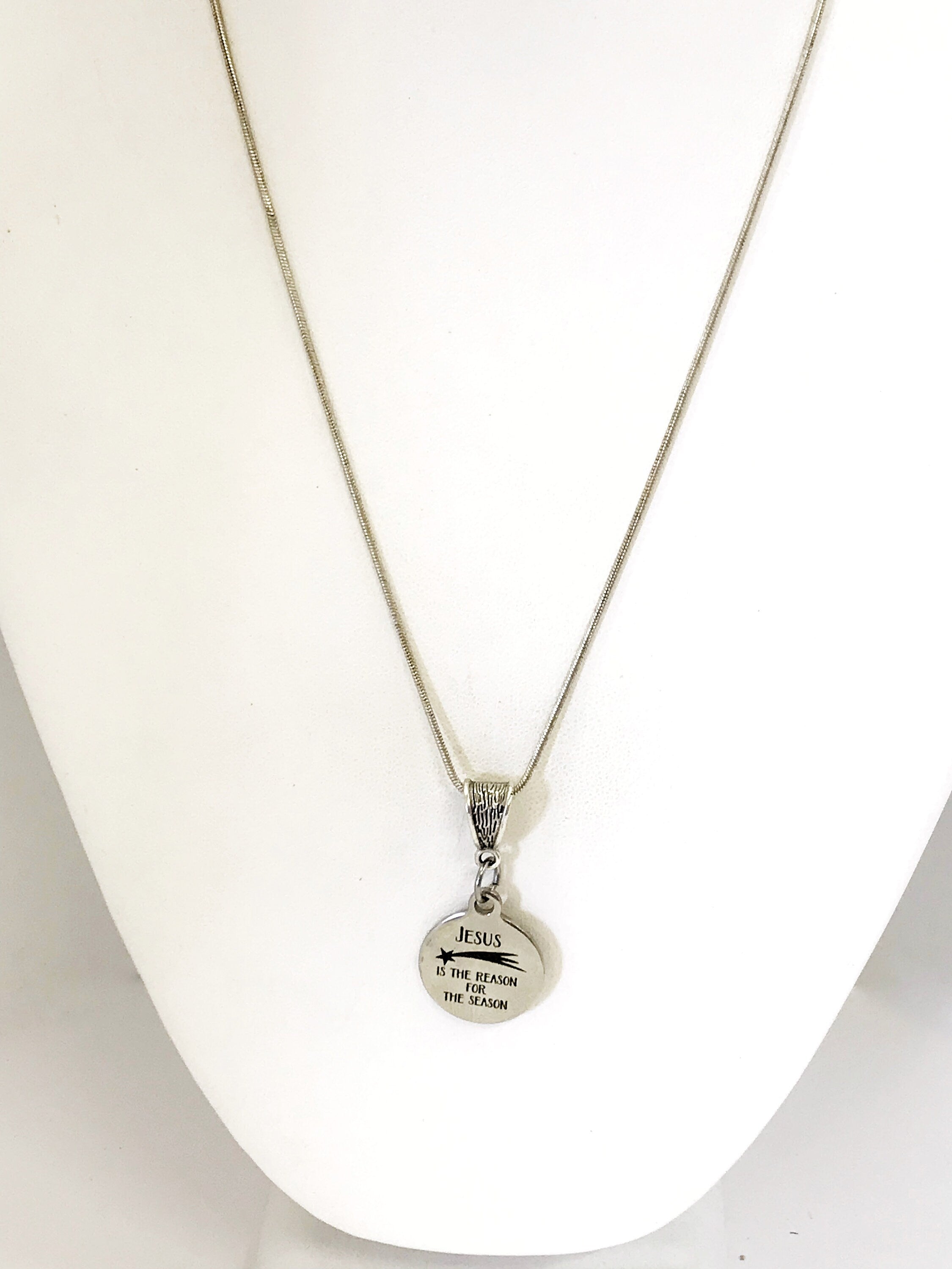 Christmas Necklace, Christmas Jewelry, Christmas Gift, Jesus Is The Reason For The Season Necklace, Christian Necklace Gift For Her