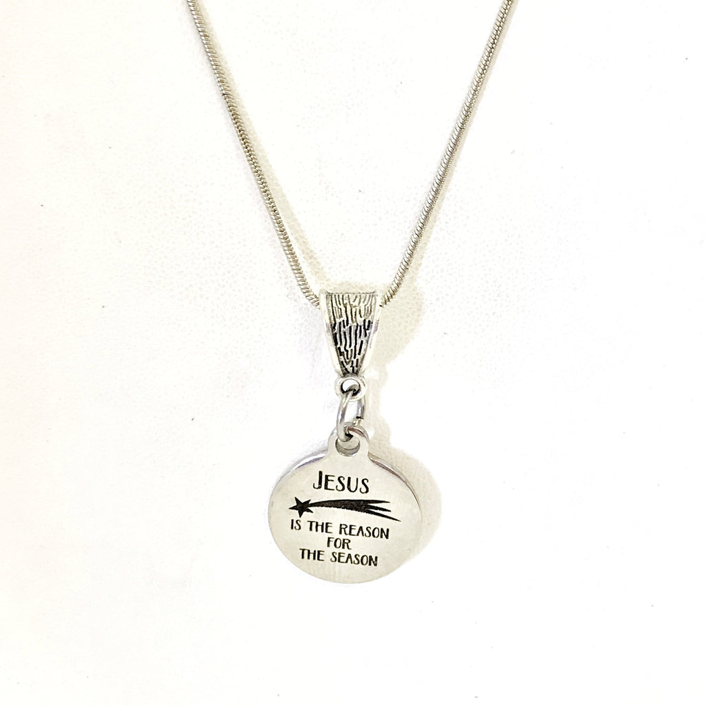 Christmas Necklace, Christmas Jewelry, Christmas Gift, Jesus Is The Reason For The Season Necklace, Christian Necklace Gift For Her