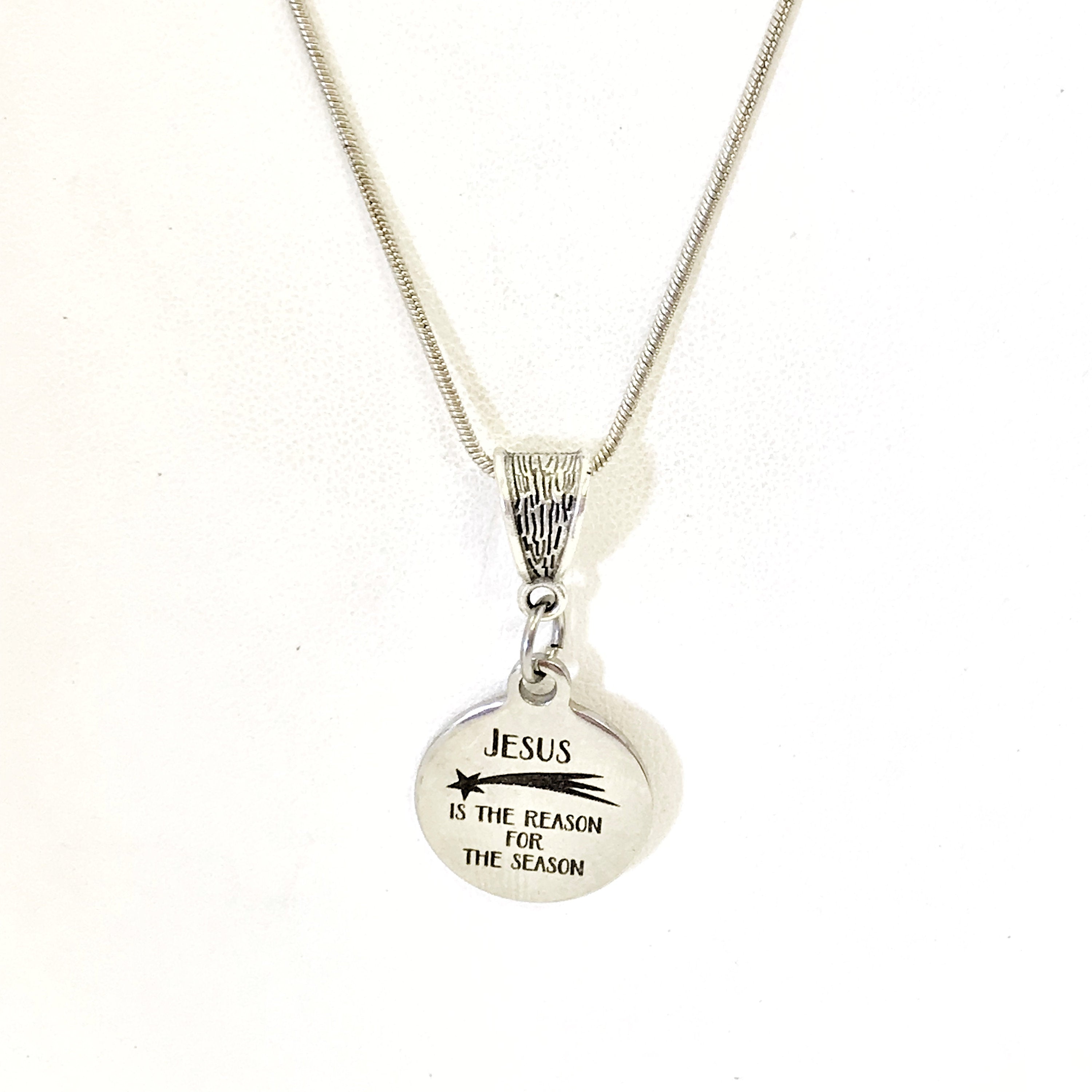 Christmas Necklace, Christmas Jewelry, Christmas Gift, Jesus Is The Reason For The Season Necklace, Christian Necklace Gift For Her