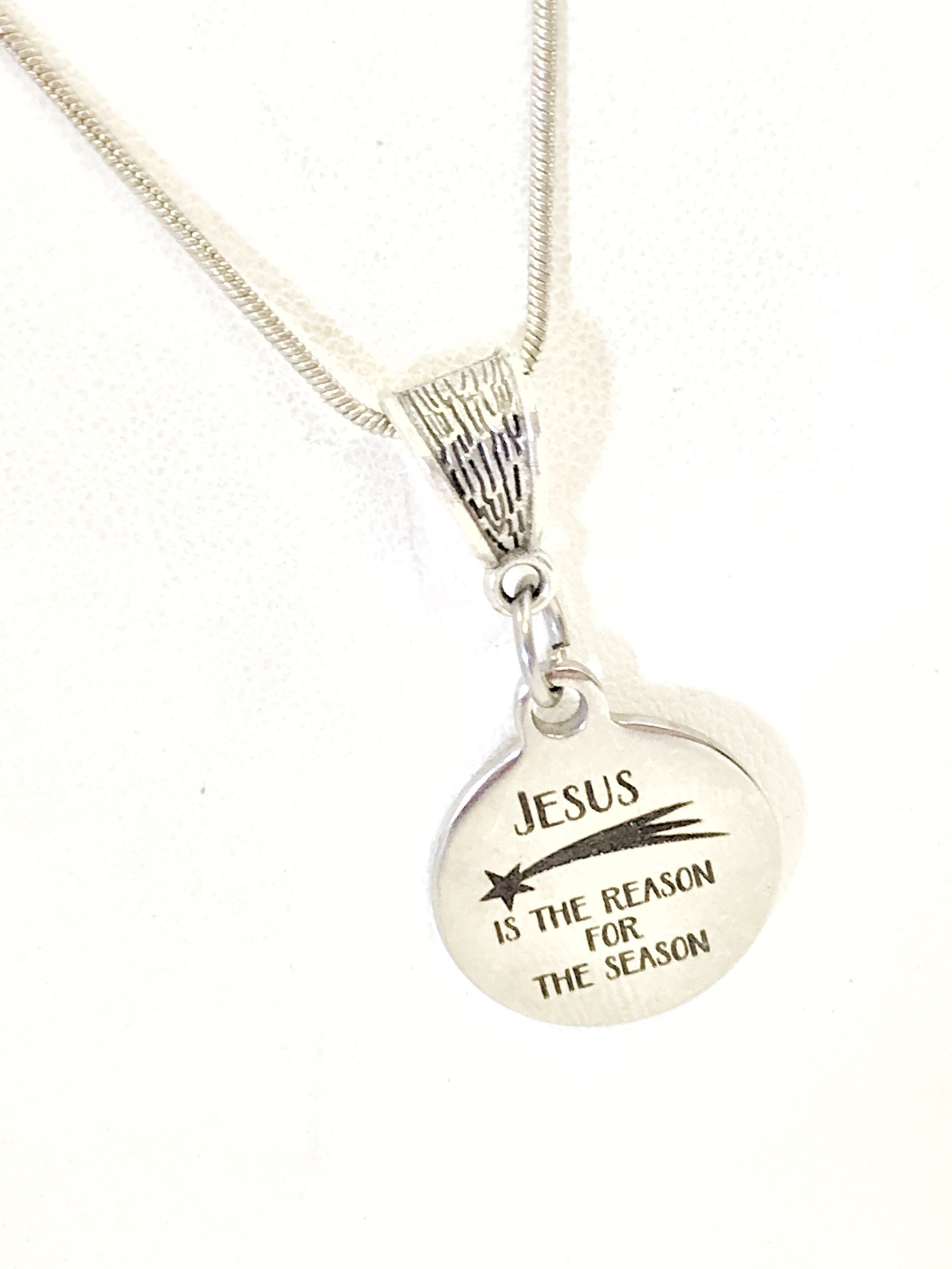 Christmas Necklace, Christmas Jewelry, Christmas Gift, Jesus Is The Reason For The Season Necklace, Christian Necklace Gift For Her