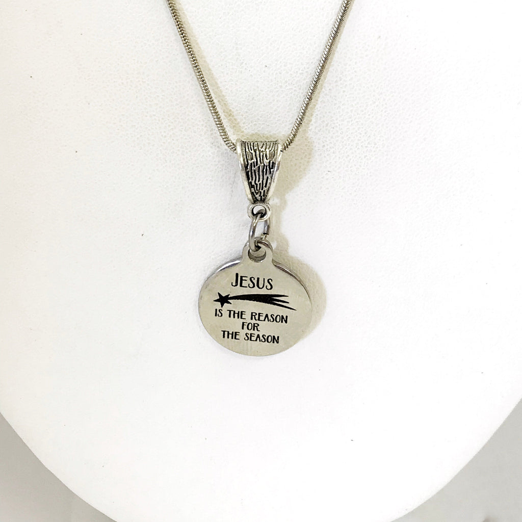 Christmas Necklace, Christmas Jewelry, Christmas Gift, Jesus Is The Reason For The Season Necklace, Christian Necklace Gift For Her