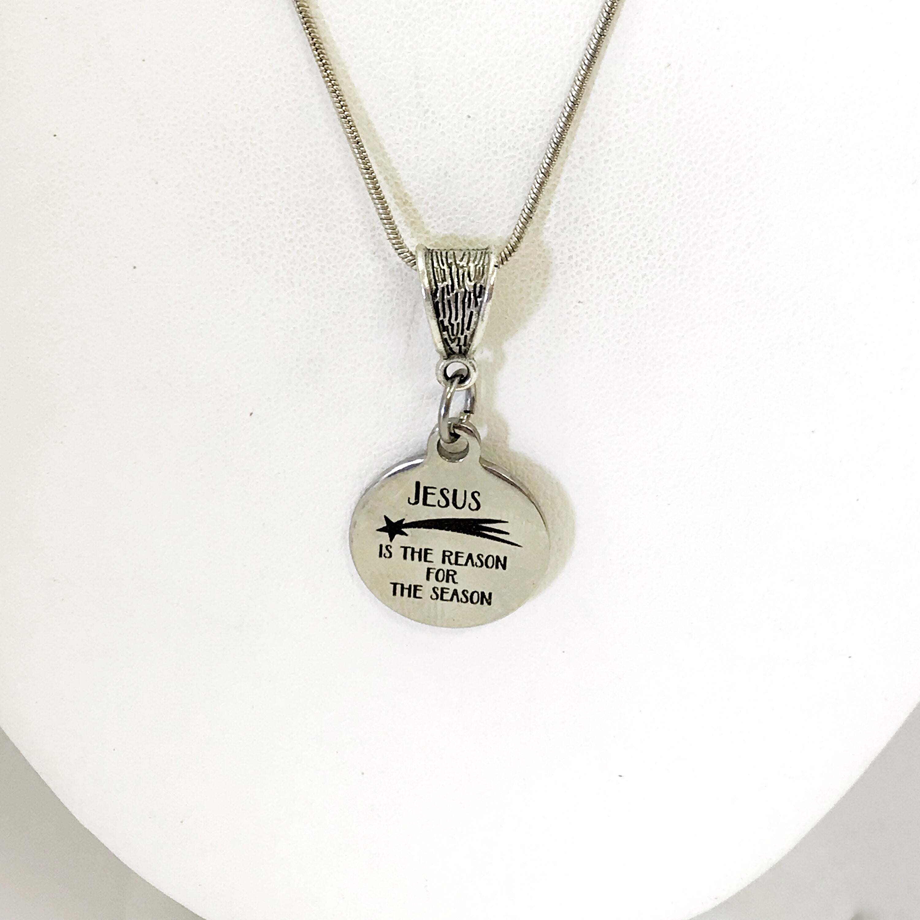 Christmas Necklace, Christmas Jewelry, Christmas Gift, Jesus Is The Reason For The Season Necklace, Christian Necklace Gift For Her