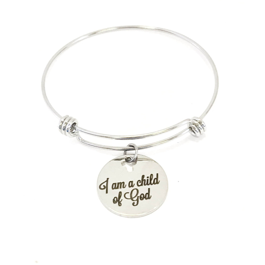 I Am A Child Of God Stainless Steel Engraved Bracelet Faith Jewelry Christian Gift Religious