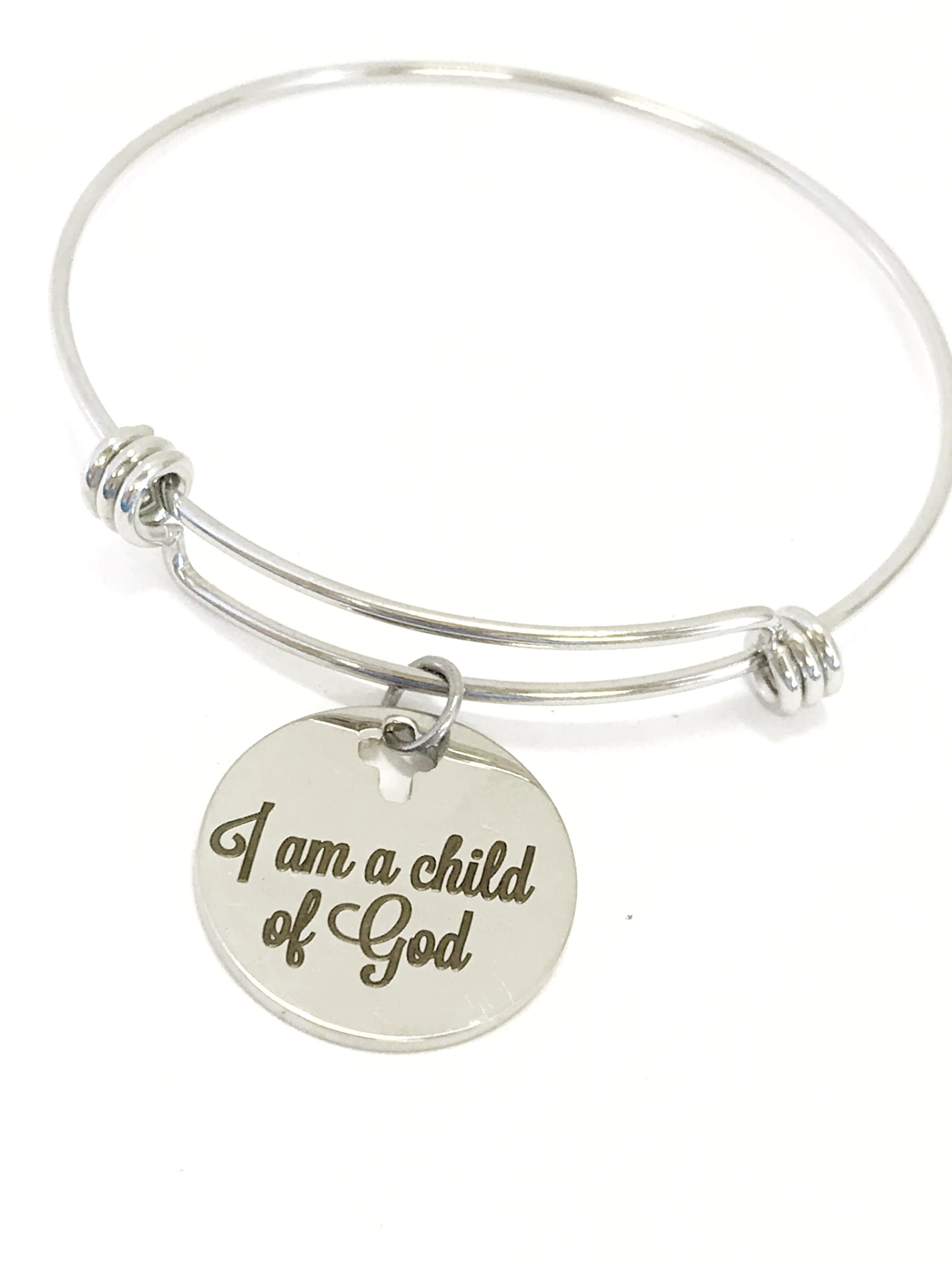 I Am A Child Of God Stainless Steel Engraved Bracelet Faith Jewelry Christian Gift Religious