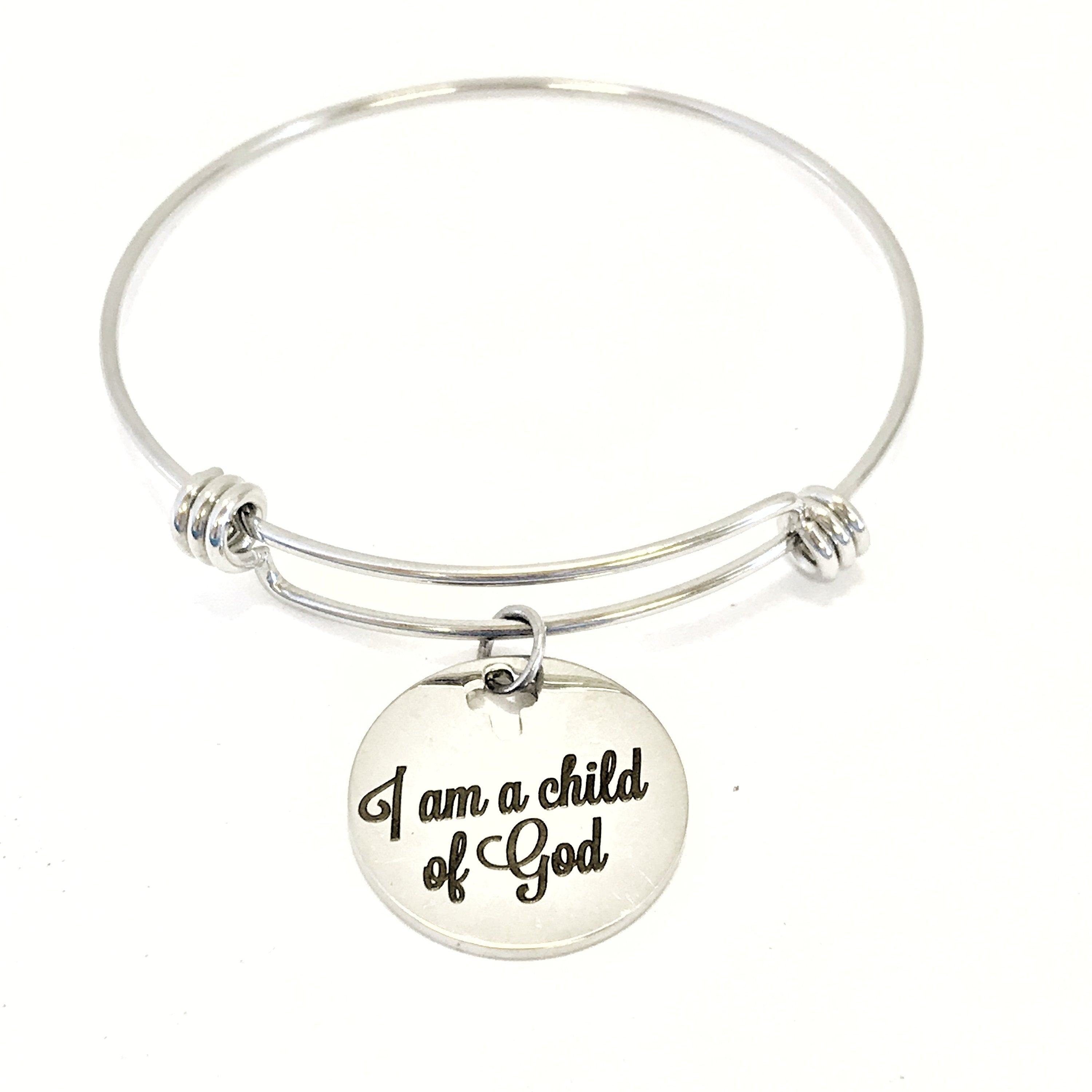 I Am A Child Of God Stainless Steel Engraved Bracelet Faith Jewelry Christian Gift Religious