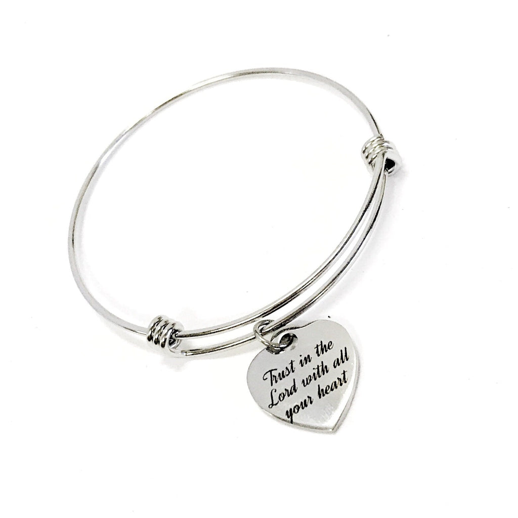 Christian Jewelry, Trust In The Lord With All Your Heart Bracelet, Christian Bracelet, Christian Gift, Scripture Gift, Religious Gift