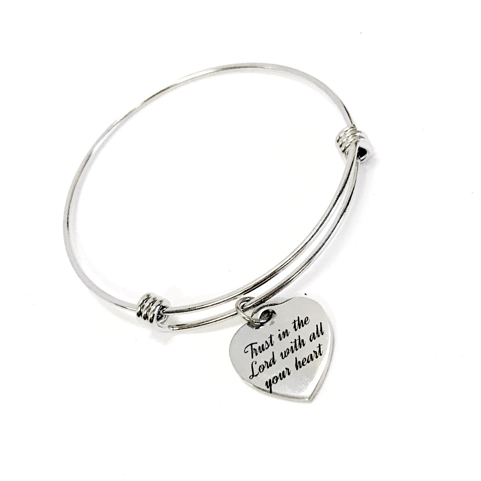 Christian Jewelry, Trust In The Lord With All Your Heart Bracelet, Christian Bracelet, Christian Gift, Scripture Gift, Religious Gift