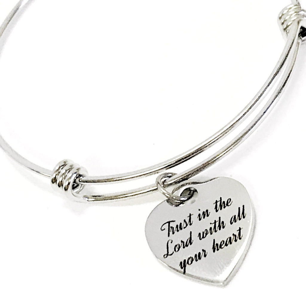 Christian Jewelry, Trust In The Lord With All Your Heart Bracelet, Christian Bracelet, Christian Gift, Scripture Gift, Religious Gift