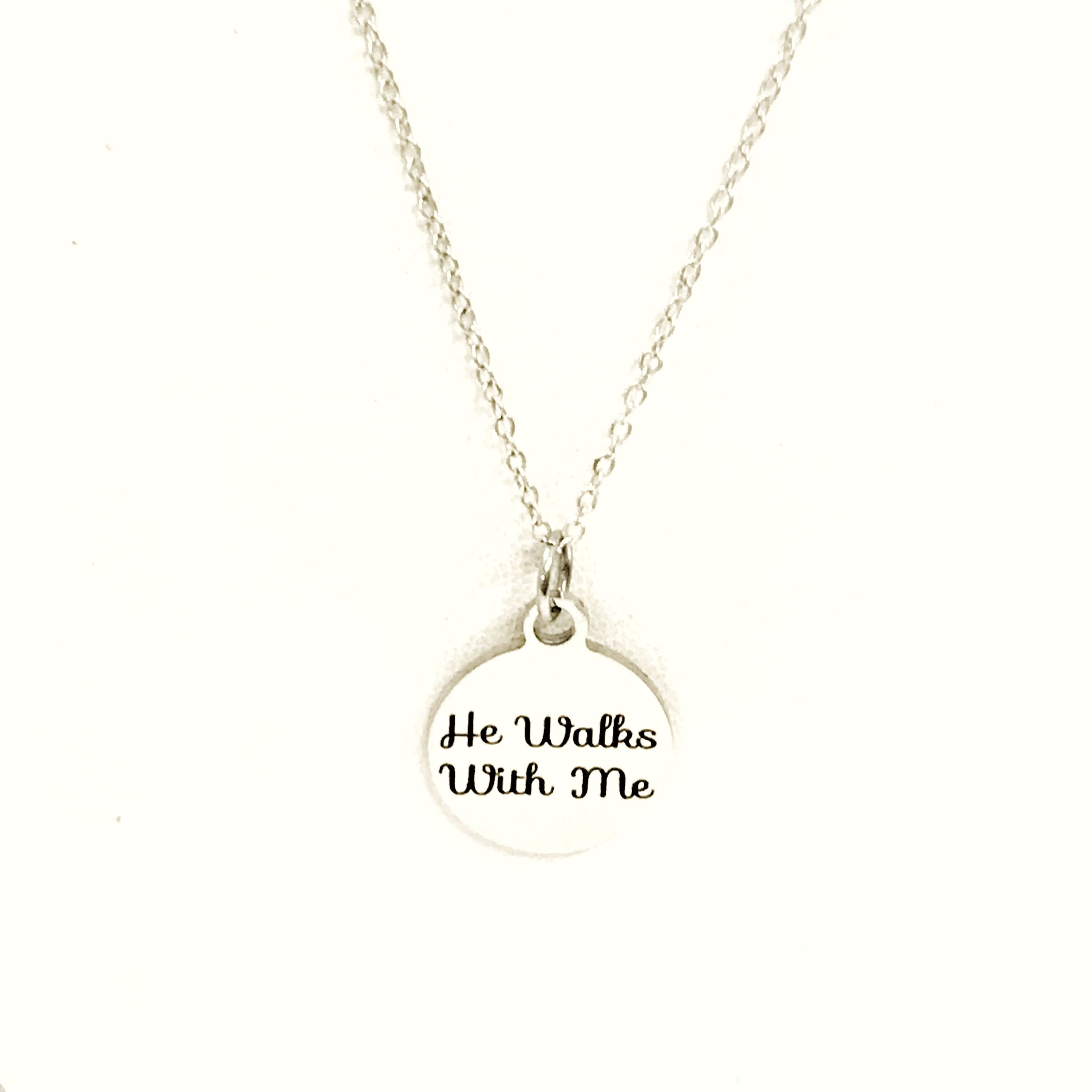 Christian Jewelry, He Walks With Me Necklace, Christian Woman, Christian Daughter Jewelry, Religious Jewelry, Religious Gift For Her