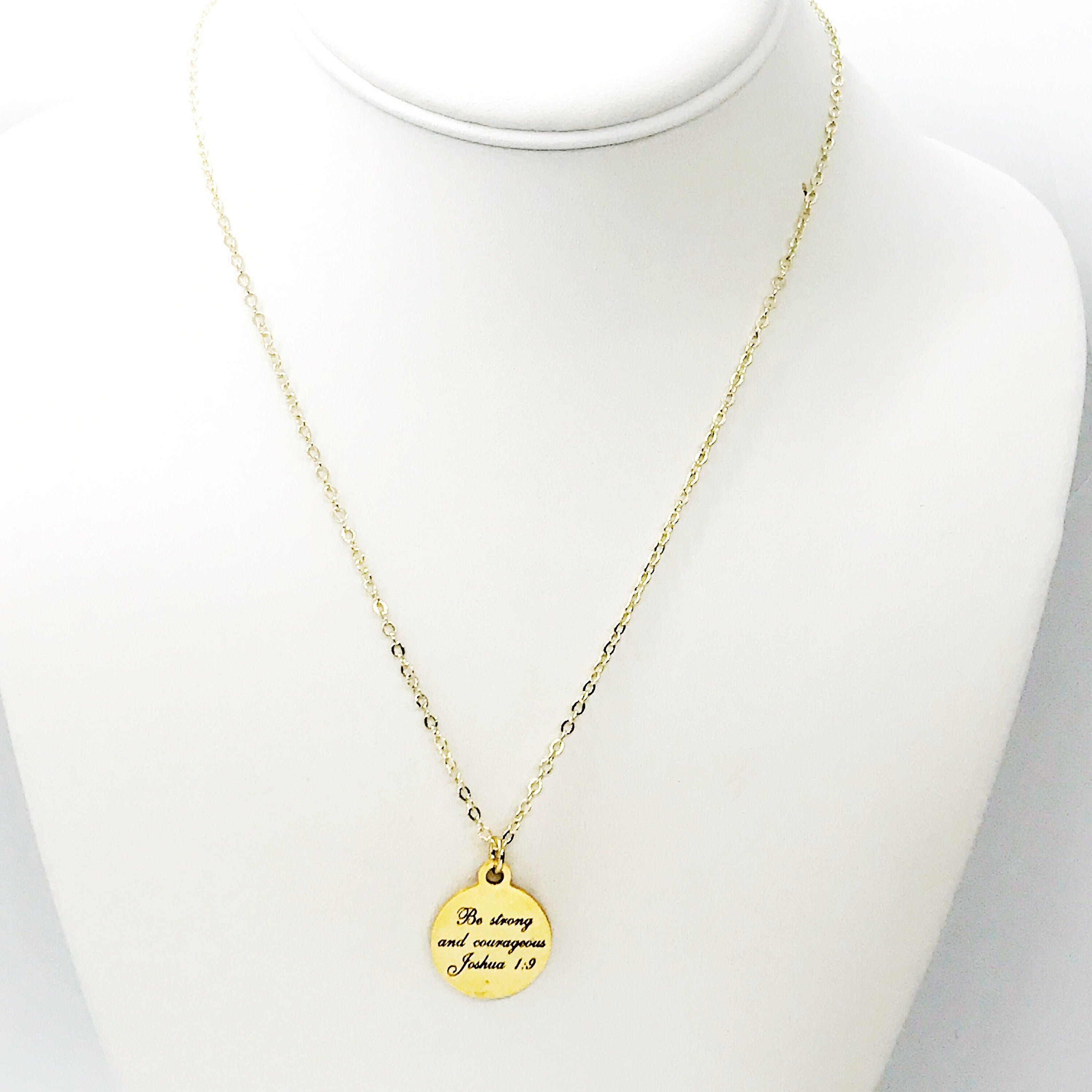 Christian Necklace, Be Strong And Courageous Necklace, Christian Jewelry, Christian Scripture Gifts, Stainless Necklace, Joshua 1:9 Necklace