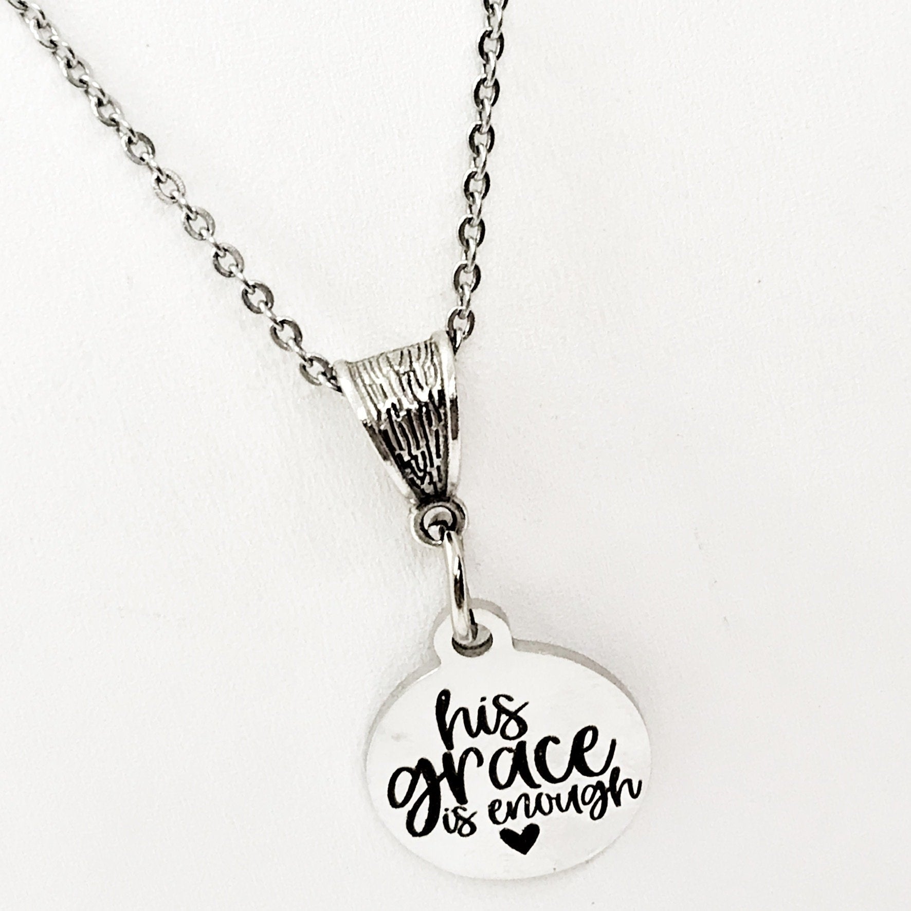 His Grace Is Enough Necklace, Christian Jewelry, God’s Grace Gift, Encouraging Gift, Christian Gift, Religious Jewelry Gift For Her