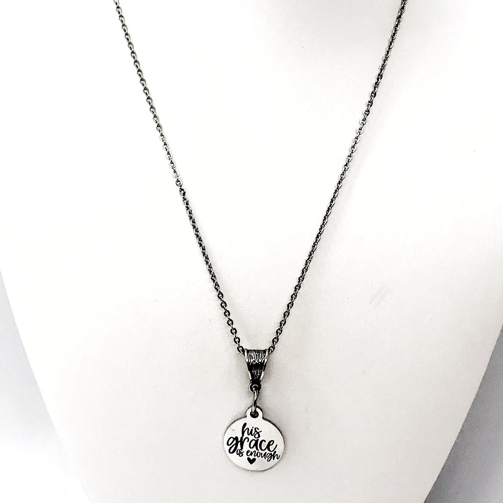 His Grace Is Enough Necklace, Christian Jewelry, God’s Grace Gift, Encouraging Gift, Christian Gift, Religious Jewelry Gift For Her