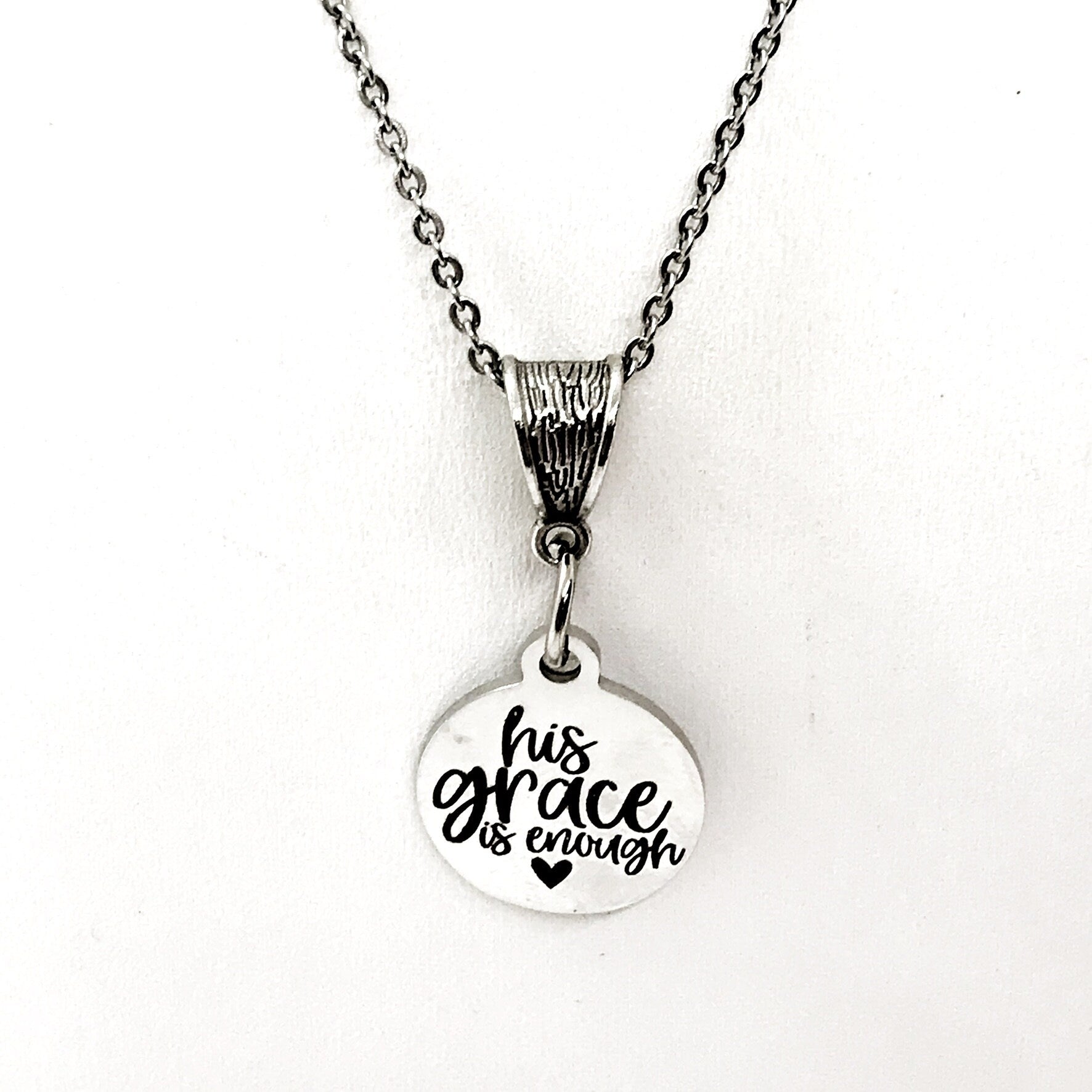 His Grace Is Enough Necklace, Christian Jewelry, God’s Grace Gift, Encouraging Gift, Christian Gift, Religious Jewelry Gift For Her