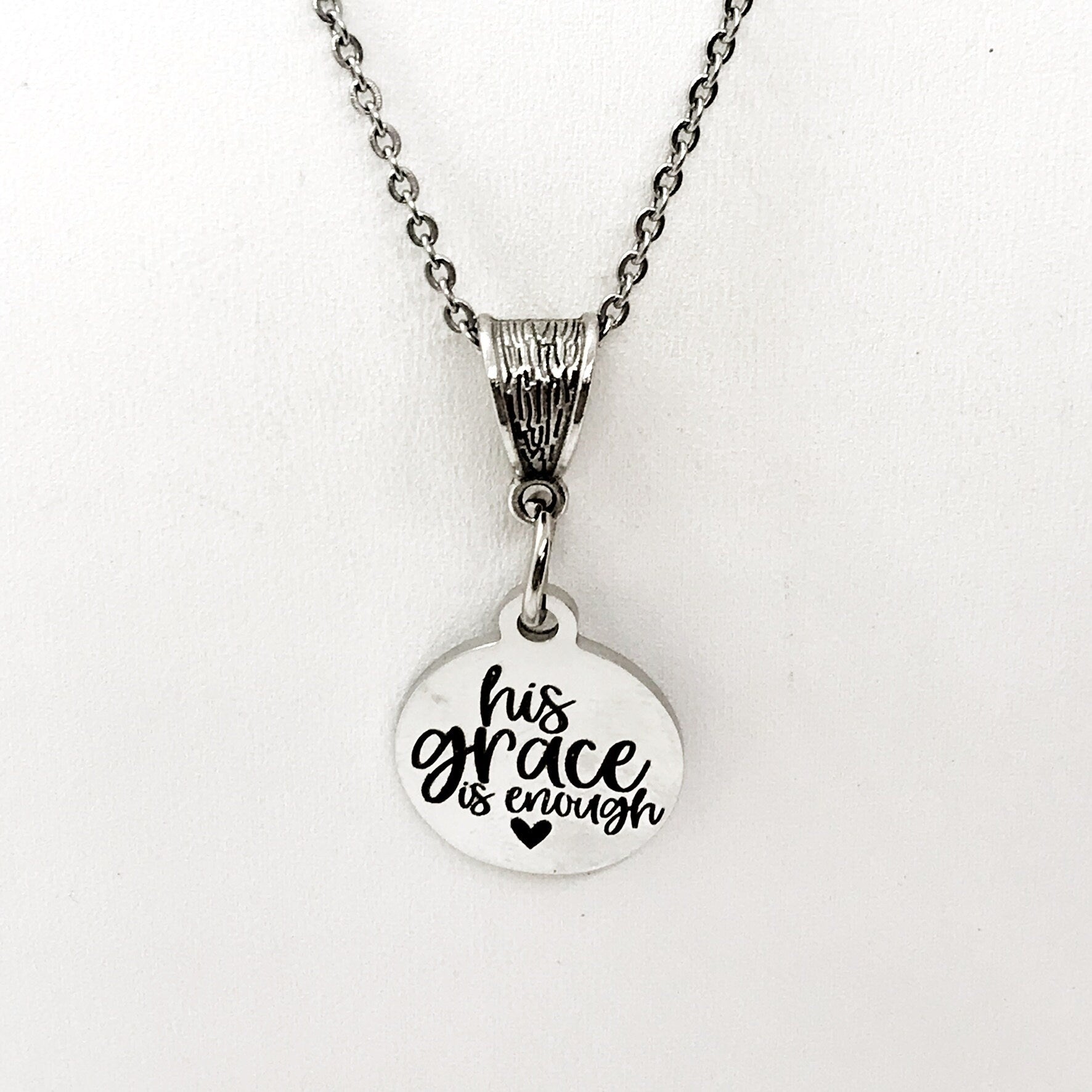 His Grace Is Enough Necklace, Christian Jewelry, God’s Grace Gift, Encouraging Gift, Christian Gift, Religious Jewelry Gift For Her