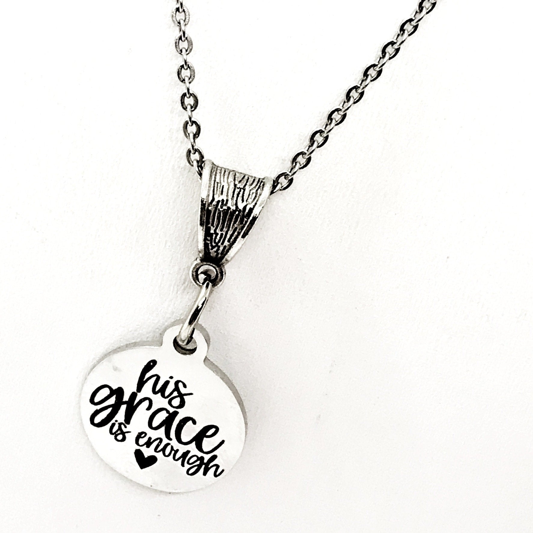His Grace Is Enough Necklace, Christian Jewelry, God’s Grace Gift, Encouraging Gift, Christian Gift, Religious Jewelry Gift For Her