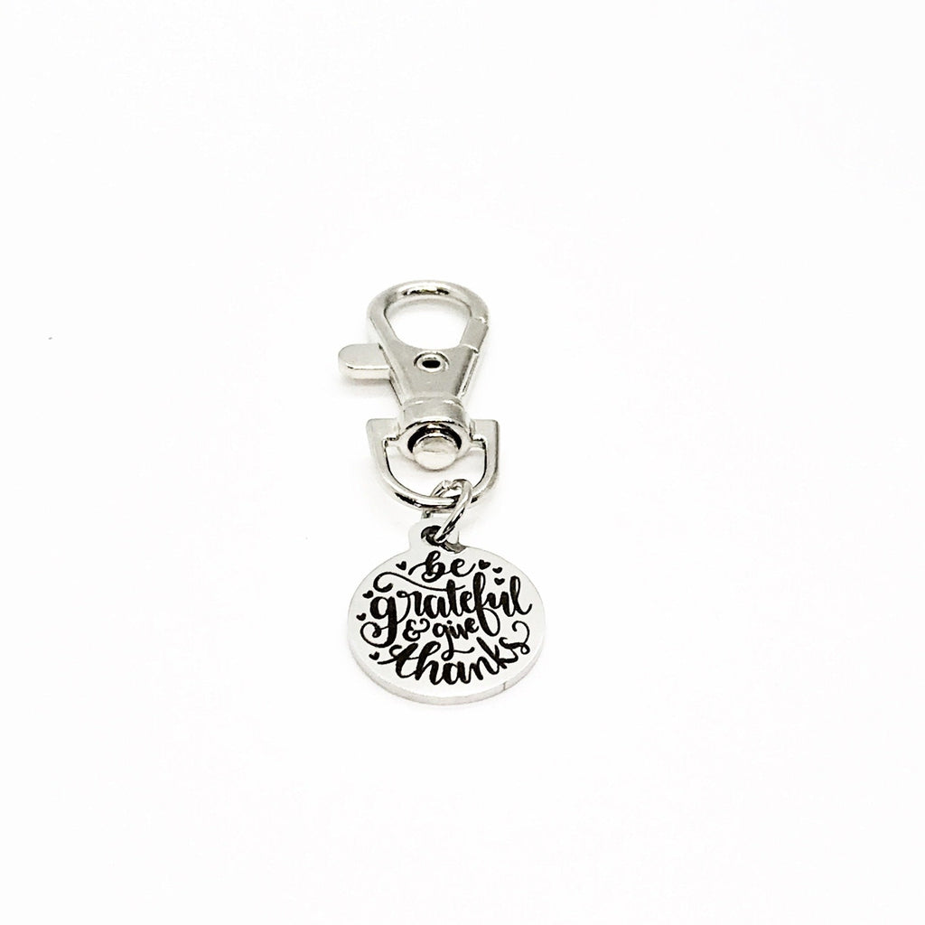 Be Grateful And Give Thanks Charm, Thanksgiving Gifts, Be Thankful, Christian Gifts, Bag Charm, Purse Charm, Gift For Her