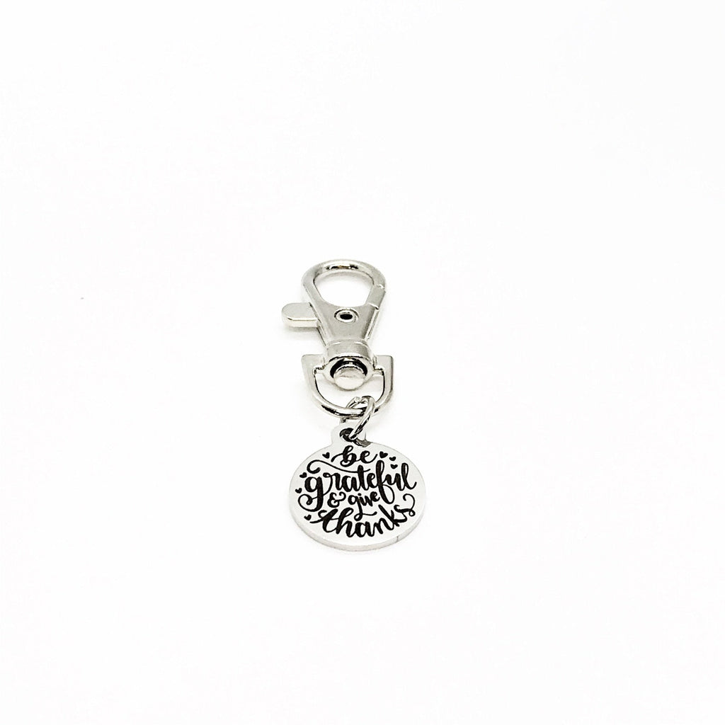 Be Grateful And Give Thanks Charm, Thanksgiving Gifts, Be Thankful, Christian Gifts, Bag Charm, Purse Charm, Gift For Her