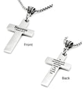 Success Scripture Cross Necklace Bible Verse Christian Jewelry Faith Gift Inspirational Double Sided Cross